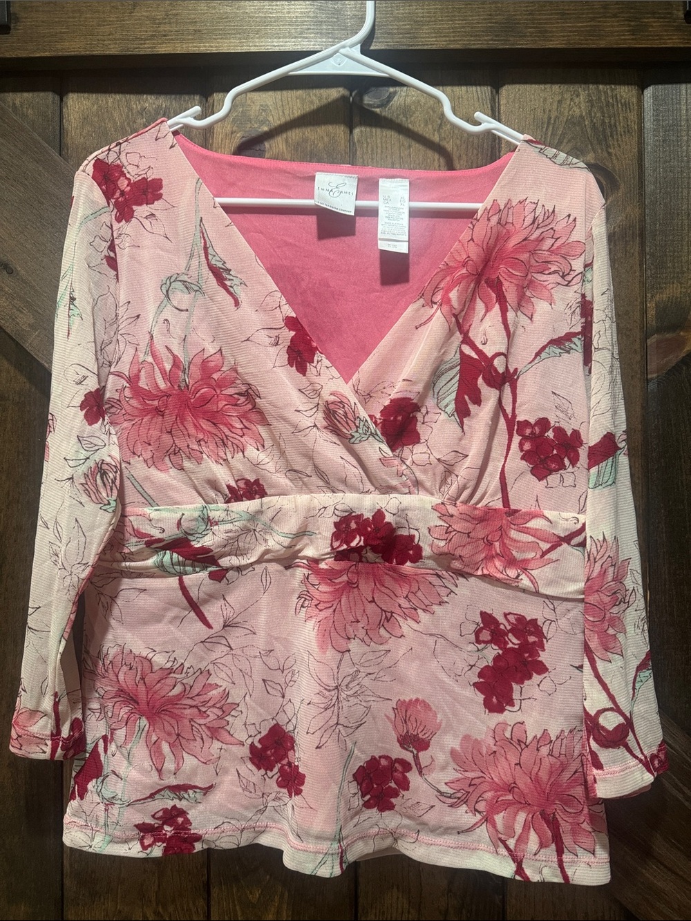 Emma James Pink Floral  Blouse
